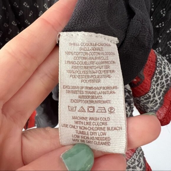 🍉 Free People Off Shoulder Flutter Sleeves Boho Slip Dress Small - Picture 11 of 15